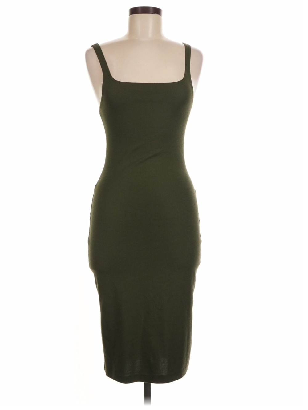 Zara Olive Green Tank Midi Dress